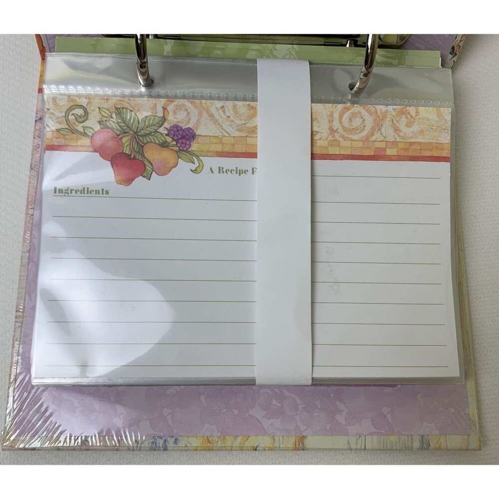 C.R. Gibson Fresh Fruit Recipe Keeper Binder 7"x6" Recipe Cards Refillable NEW - Picture 2 of 11